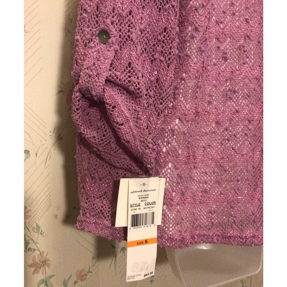 Alfred Dunner White and Purple Lace 2-in-1 Top - Picture 6 of 6